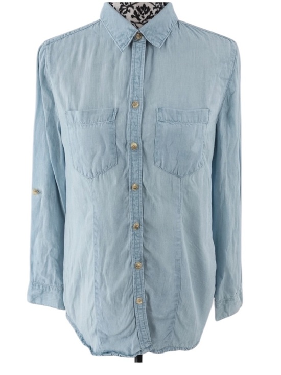Chico's Tops - Chico’s 100% Tencel Lyocell Chambray Button Down Shirt Light Blue Soft Denim Top